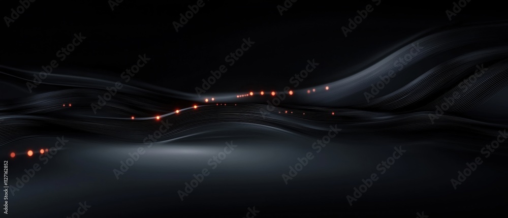 Aufkleber abstract black background with a wave-like pattern. the wave appears to be made up of thin, wavy lin