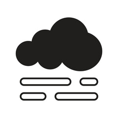 fog glyph icon with white background vector stock illustration