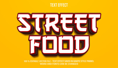 Street Food 3d editable text effect style