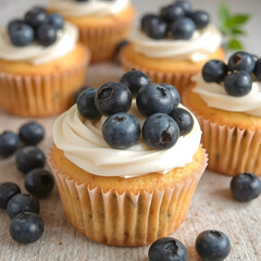 Unos deliciosos y muy pequeños cupcakes con muchas moras