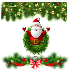 santa claus and christmas tree