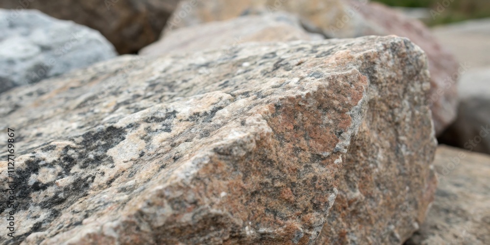 Leinwandbilder a closeup view of a weathered, gray and brown rock with a textured surface, highlighting the natural