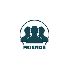 Friends icon simple sign.  People brotherhood icon isolated on white background.