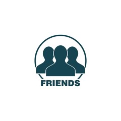 Friends icon simple sign.  People brotherhood icon isolated on white background.