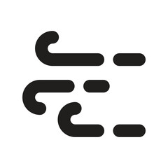 wind glyph icon with white background vector stock illustration
