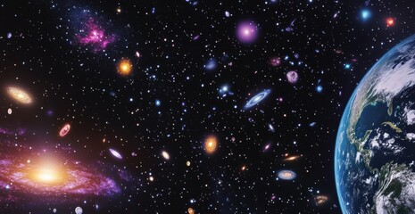  Detailansicht eines kosmischen Nebels mit leuchtenden Rosa- und Goldt&ouml;nen,  Detailed view of a cosmic nebula with luminous pink and gold tones