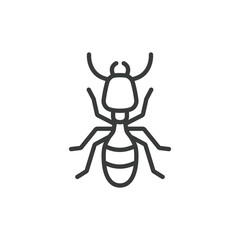 Termite, icon in line design. Termite, insect, colony, wood, damage, pest, wings on white background vector. Termite, editable stroke icon