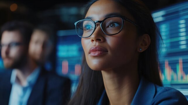 Close up of Diverse colleagues gather brainstorm discuss financial statistics at office meeting. finance, teamwork, Big data Graphs Charts concept