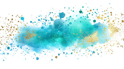 Obraz premium Abstract blue and gold watercolor hand painted background.