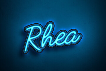 Neon Light Editable Text Effect of Hindi name Rhea.
