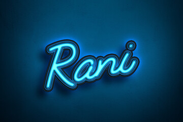 Neon Light Editable Text Effect of Hindi name Rani.