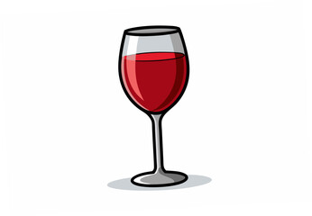 Glass of red wine on a white background and with soft shadow