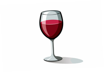 Glass of red wine on a white background and with soft shadow
