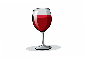 Glass of red wine on a white background and with soft shadow