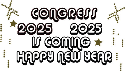 New Year congratulation template. The year 2025 celebrates unique templet.