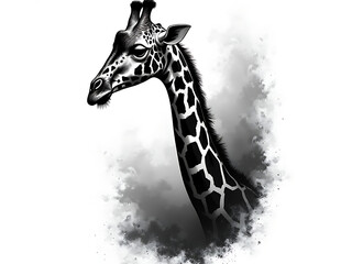 Obraz premium giraffe on white