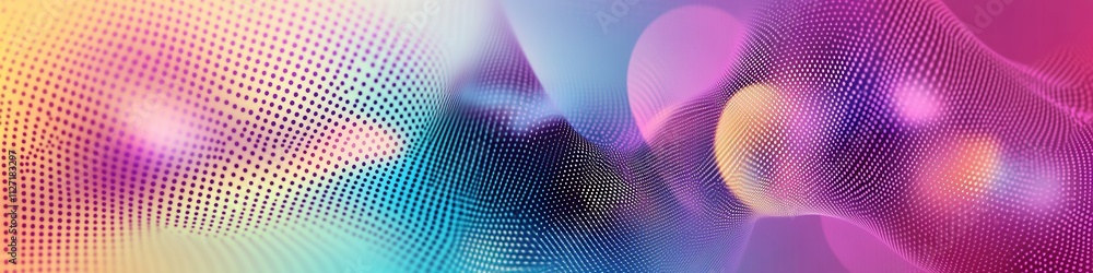 Poster vibrant gradient mesh wave with halftone effect