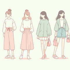 Vector of a charming and cute child with stylish clothes