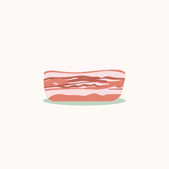 Lard is a traditional Ukrainian food. Flat illustration