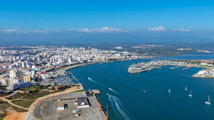 Obraz premium Aerial from the city Portimao in the Algarve Portugal