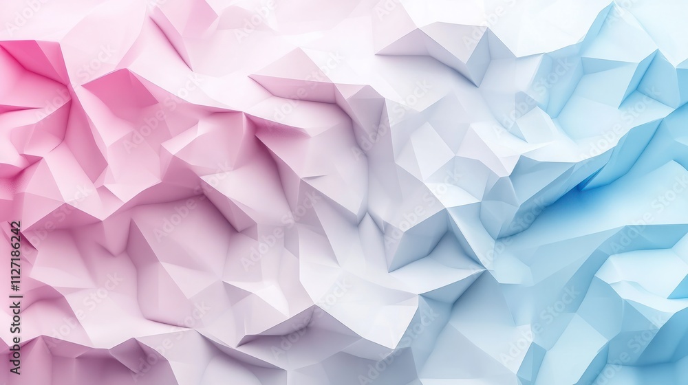 Poster geometric 3d smooth pastel shapes. abstract background with light colour palette. generative ai