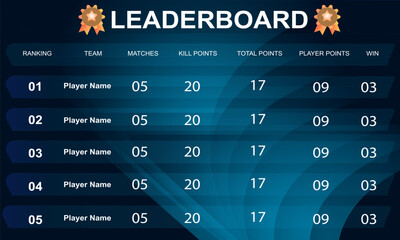 creative game leaderboard with abstract background vector