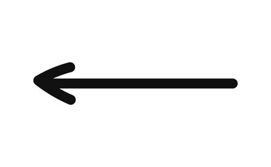 Simple line hand drawn black arrow. Vector illustration