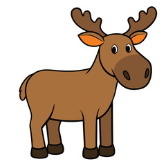 Moose cartoon illustration isolated on white background