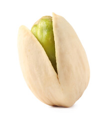 One tasty pistachio nut isolated on white