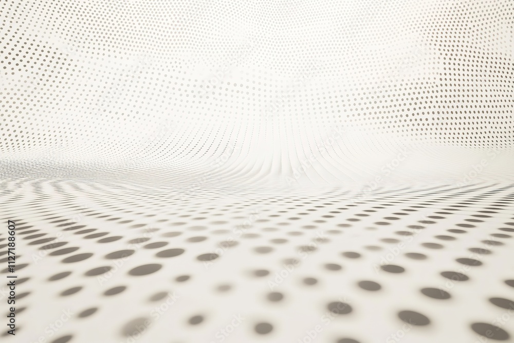 Poster white abstract dot pattern on wavy surface