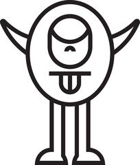 Cute Monster Line Icon

