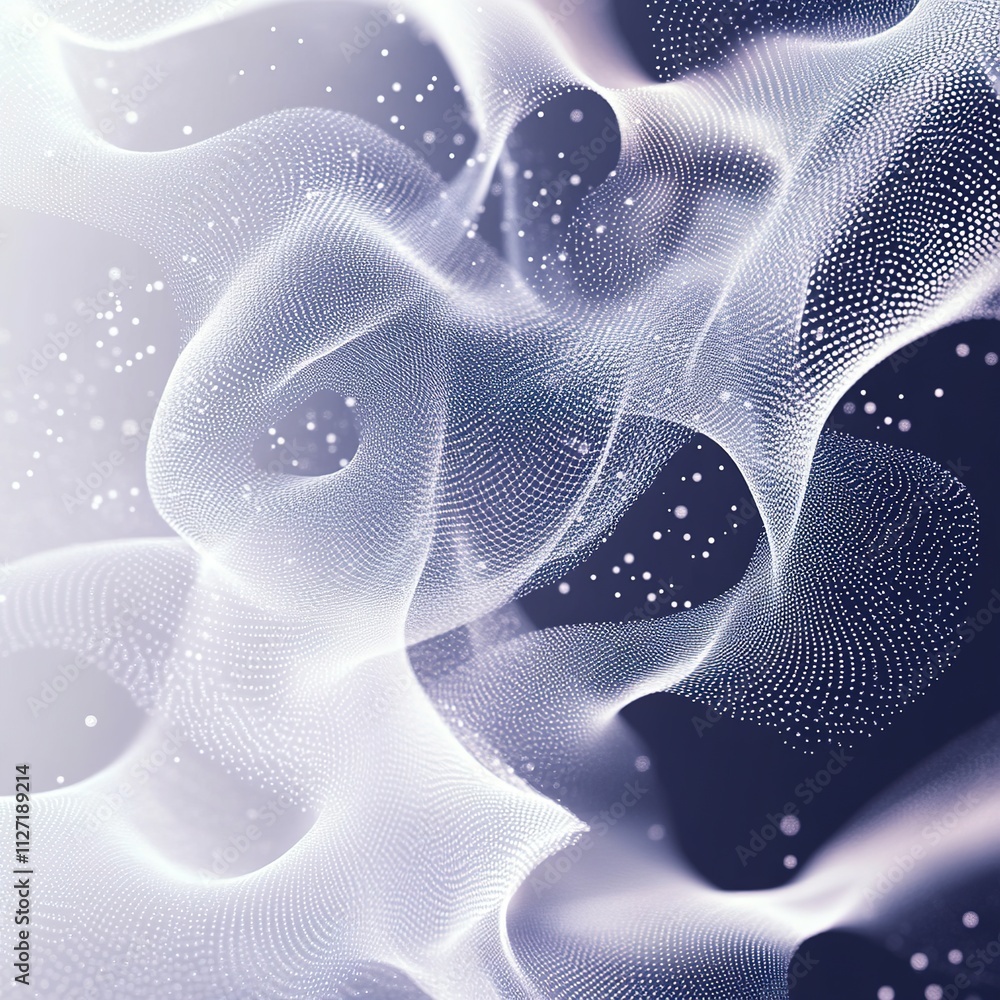 Poster abstract wavy particle mesh gradient background