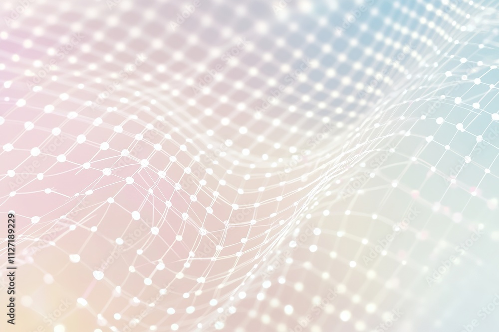 Poster light abstract network pattern in pastel tones.