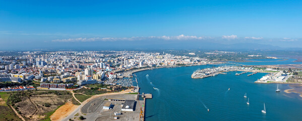 Aerial panorama from the city Portimao in the Algarve Portugal © Nataraj