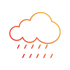 rain gradient icon with white background vector stock illustration