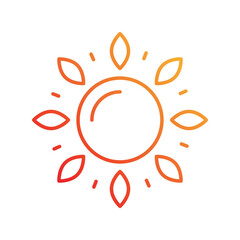 sun gradient icon with white background vector stock illustration