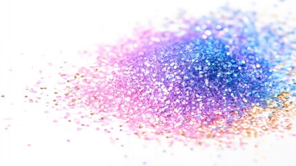 Fototapeta premium pastel color glitter scaterred isolated on white background