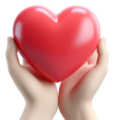 Obraz premium PNG Hand holding a red heart romance finger symbol.