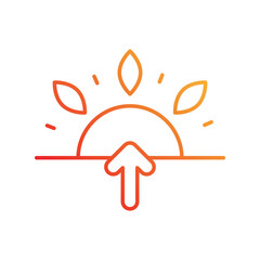 sun rise gradient icon with white background vector stock illustration