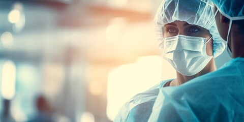 Expert Medical Care: Doctor in White Coat and Surgical Mask Examining Patient in Bright Clinical Setting