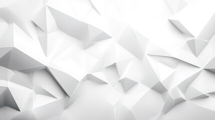 Fototapeta premium Abstract geometric landscape with low poly white surface and numerous peaks and valleys