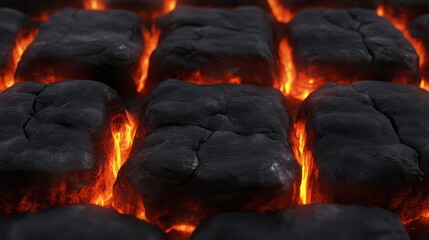 Glowing Lava Rocks Texture Fiery Hot Stones Background