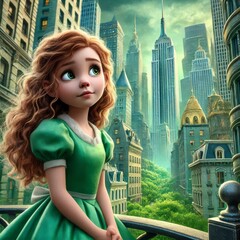 Obraz premium illustration for the fairy tale Ellie in the Emerald City