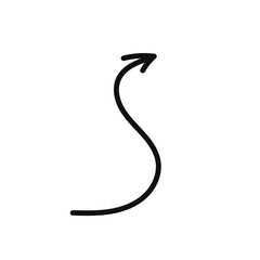 Simple line hand drawn black arrow. Vector illustration