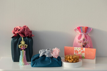 Korean traditional wrapping cloth made of silk(bojagi).