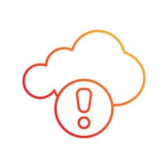 winter alert gradient icon with white background vector stock illustration