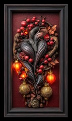 Illuminated Autumnal Heart A Sculpted Floral Arrangement