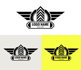 logo wheel with wings vector