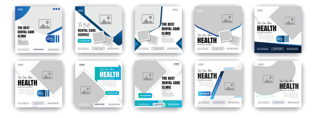 Professional medical healthcare service social media post template design