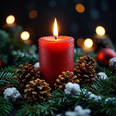 christmas decoration with candle